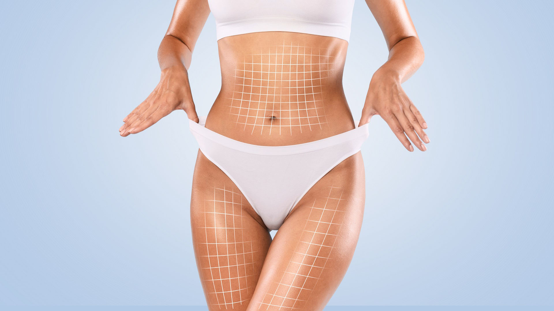 Liposuction body contouring illustration on woman